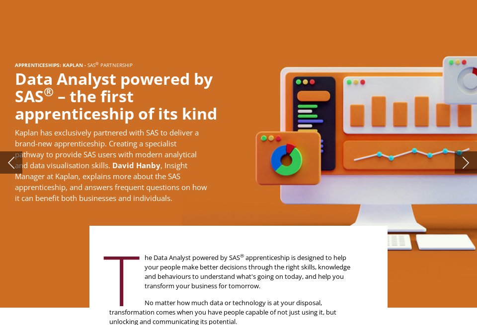 Data Analyst powered by SAS® the first apprenticeship of its kind