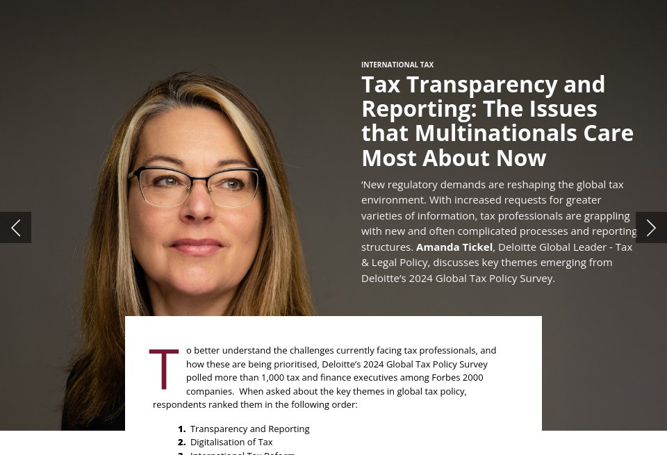 Tax Transparency and Reporting: The Issues that Multinationals Care ...