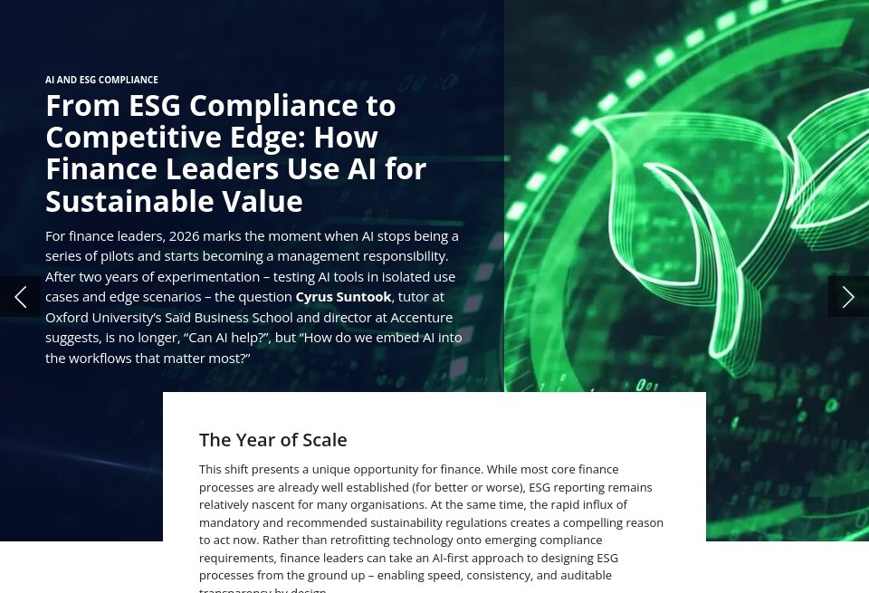 From ESG Compliance to Competitive Edge: How Finance Leaders Use AI for ...